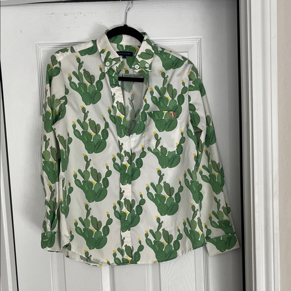 Cactus Print Button-Up Shirt Katie Kime - Picture 1 of 2